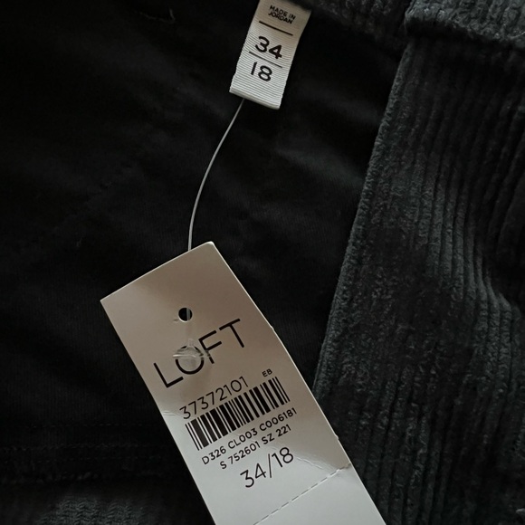 NWT LOFT Slate Gray Corduroy Wide-Leg Pants – Size 18 (34/18) - Picture 5 of 6